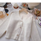 Vintage bright silk V-Neck Sweater Coat  6081
