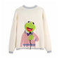 V-neck loose embroidered sweater cardigan jacket  7262