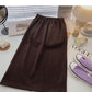 A-line mid length skirt with high waist and A-line  5720