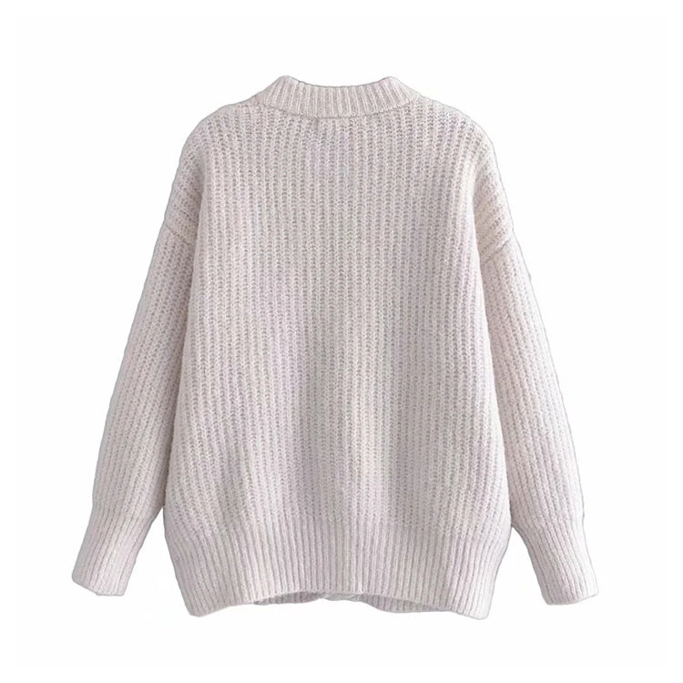Manteau cardigan ample mi-long en tricot 7288