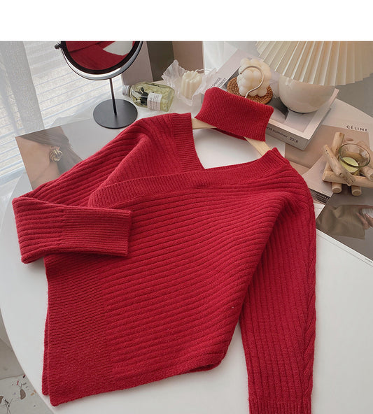 Haut tendance à col en V et col suspendu au design slim 6180
