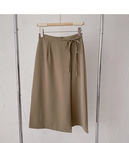 Korean minority design bandage high waist hanging skirt  5829