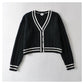Veste pull en tricot torsadé décontractée 7430
