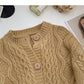 Single breasted round neck retro twist sweater female  6037