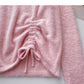 Imitation mink sweater niche V-neck drawstring slim top  6577