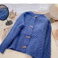 Pull col rond torsadé boutonné en corne de bœuf 6169