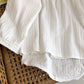 Lace stitched loose cotton linen long sleeved baby blouse  6231