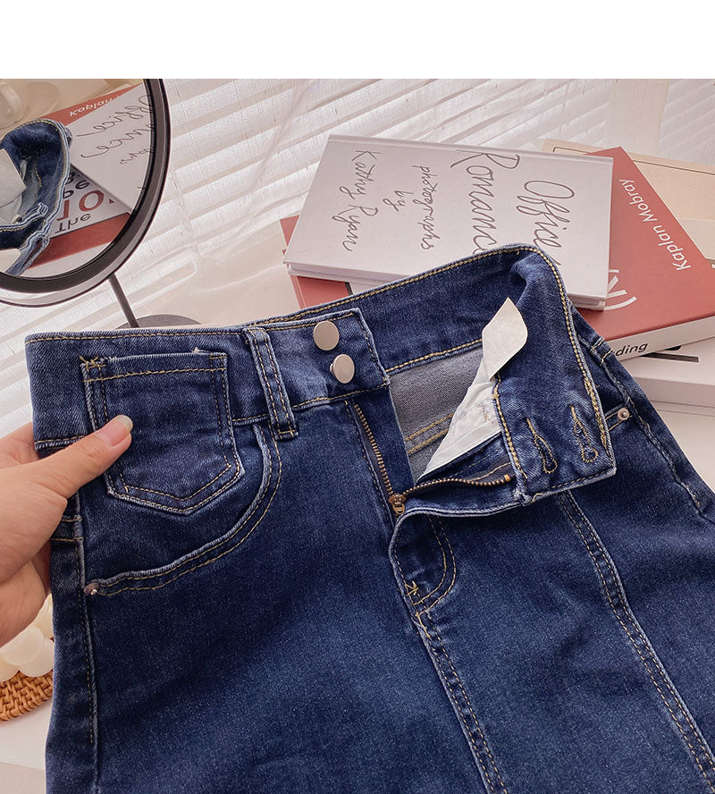 New Korean style fashionable temperament retro A-line skirt  5715