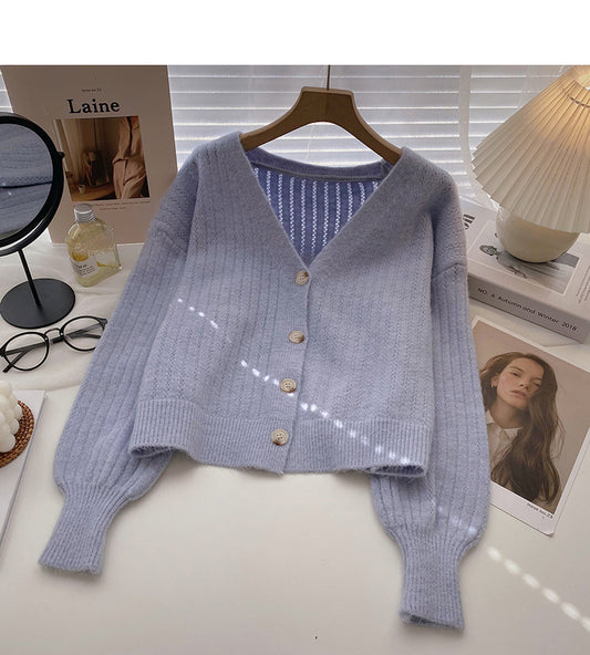 Pull uni à manches évasées, pull slim à manches longues 6648