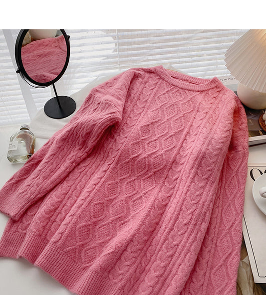 Nouveau pull coréen simple et polyvalent à manches longues 5957