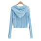 Slim letter embroidery zipper knit coat autumn  7447