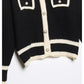 Button knitted cardigan jacket fashion versatile slim sweater  7274