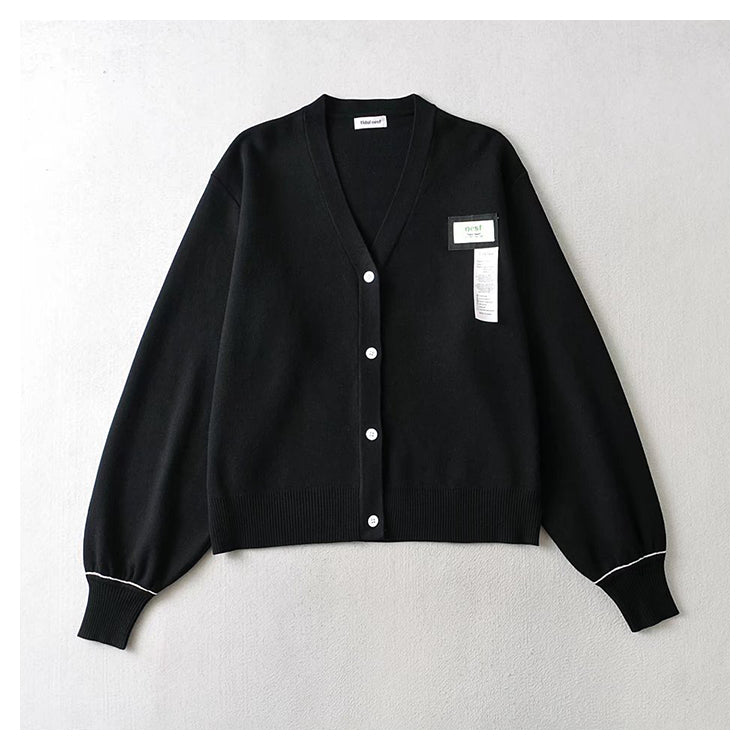 Vintage contrast button lazy style loose coat  7429