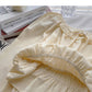 Fashion Lace Panel short long sleeve square neck top  6293