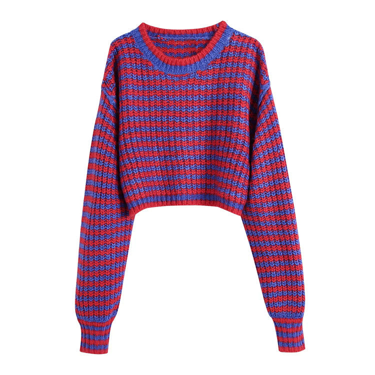 New Vintage Kurzpullover mit Rundhalsausschnitt und Puffärmeln 7323
