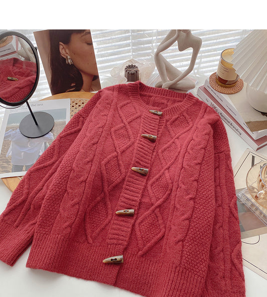Haut boutonné vintage à col rond 6039