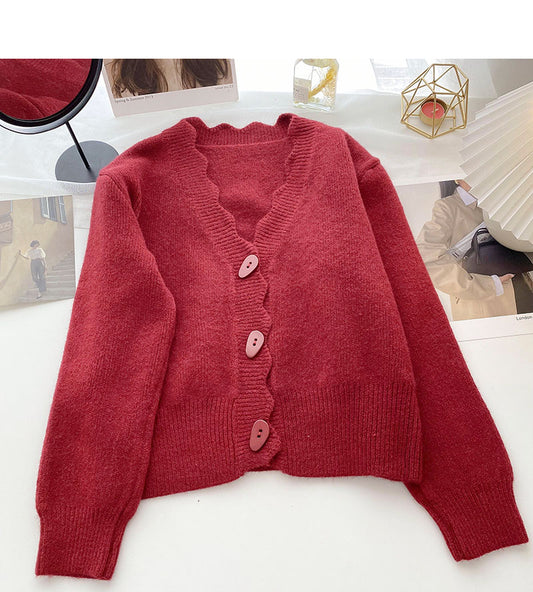 Pull paresseux à manches longues et simple boutonnage 6117