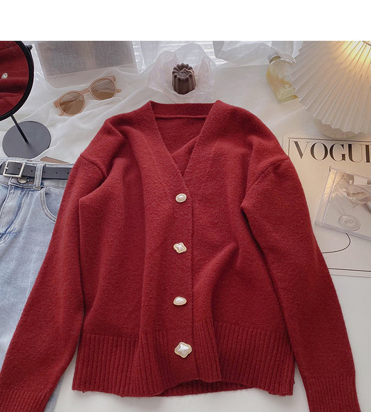 Haut à boutonnage simple personnalisé rétro coréen à la mode 5977