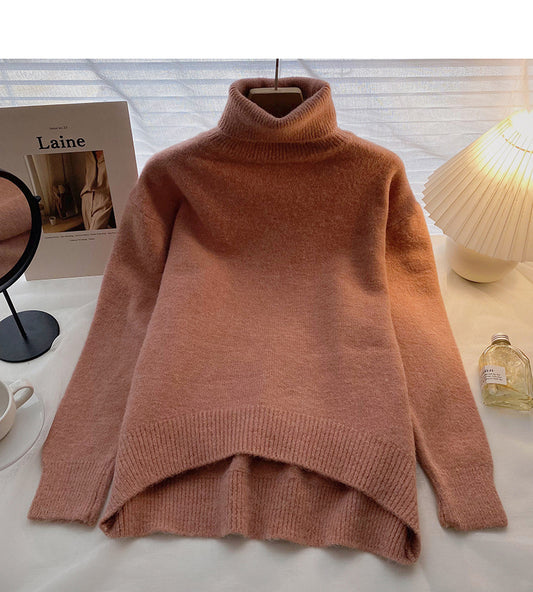 Pull col haut rétro minorité manches longues Pull ample haut 6562