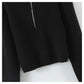 Versatile large lapel zip Pullover Sweater  7283