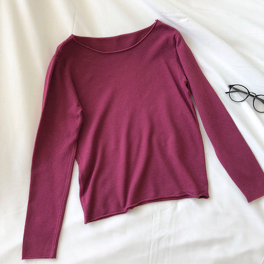 T-shirt basique uni à fond plat T-shirt T-shirt 6470