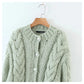 New lazy style round neck single breasted twist sweater  7321