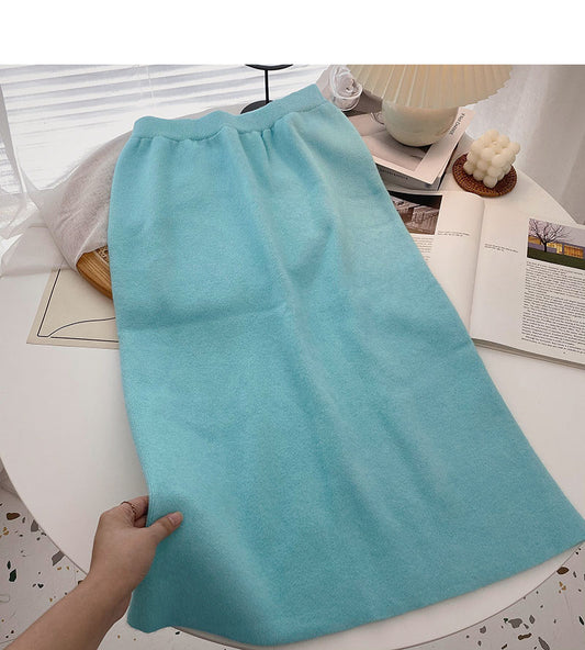 Kleiner Mann, ausländischer Stil, vielseitig, hohe Taille, Rock in A-Linie mit Rückenschlitz 5754