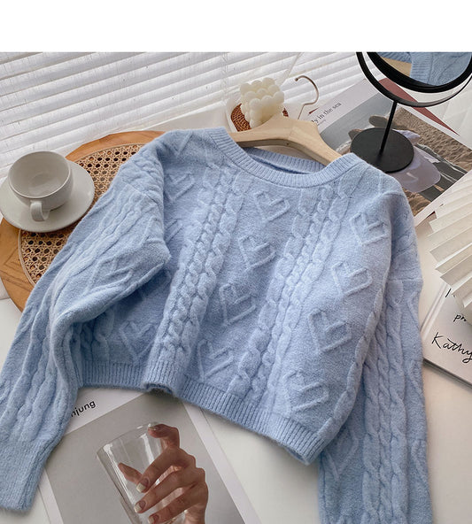 Pull-over polyvalent de couleur unie pour petit homme coréen 5941