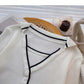 Slim design personalized Lapel long sleeve Pullover Top  6604