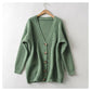 Lazy wind loose casual single breasted sweater cardigan coat  7434