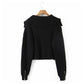 Versatile large lapel zip Pullover Sweater  7283