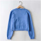 Vintage flower embroidery short loose cardigan top coat  7212