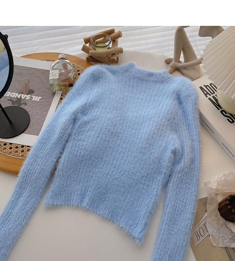 Fashion cross short long sleeve top  6165