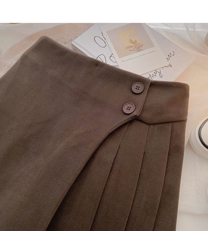 Minority design age reducing slim high waist pleated skirt  5416