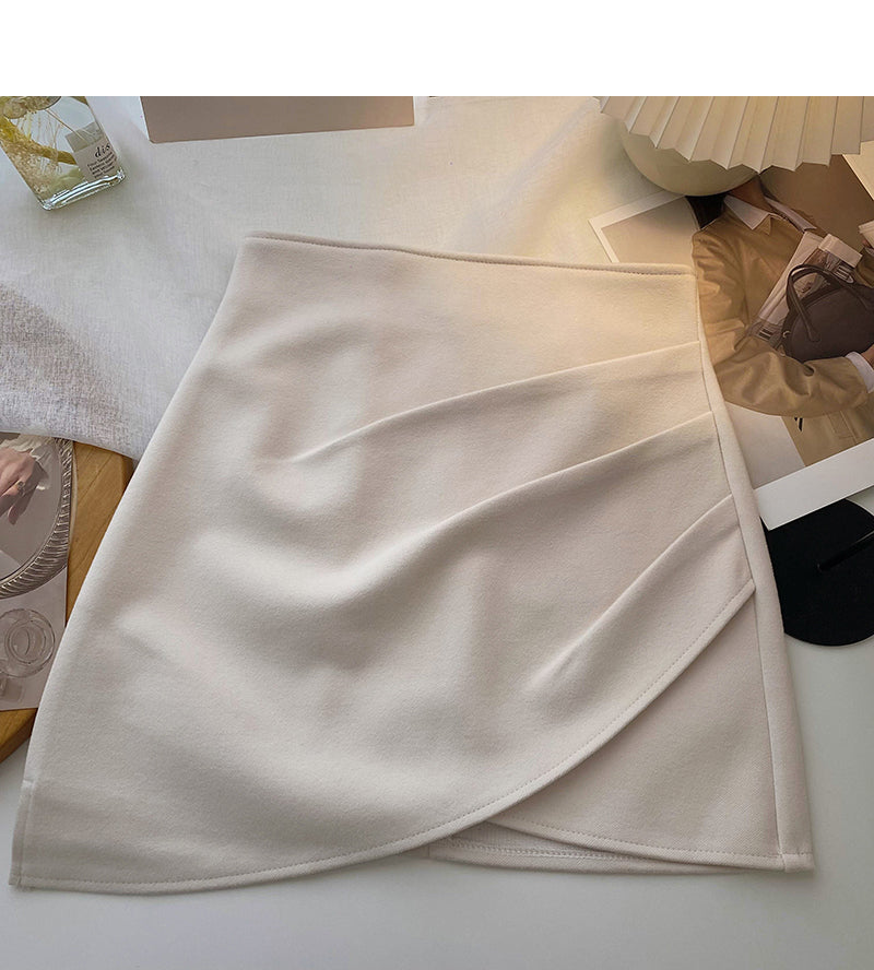 Jupe portefeuille taille haute froissée à motif irrégulier personnalisée 5306 