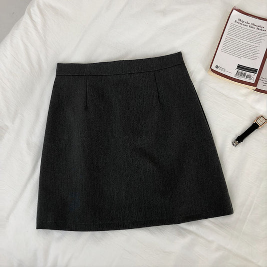 Solid color high waisted suit A-line skirt anti tarnish  5321