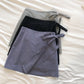 Bow tie lace up cotton hemp skirt high waist anti tarnish  5337