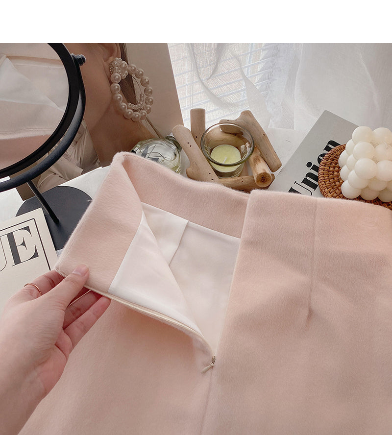 New Korean slim high waist light proof A-shaped skirt  5385