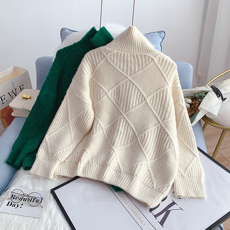 Pull col montant nouveau haut tricoté à bas 5162