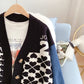 Manteau d'épissure de pull en denim à manches style Port vintage 5121