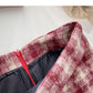 Small fresh check skirt casual high waist  5352
