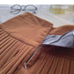 Golden velvet skirt, small design, decorative high waist A-line skirt  5334