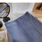 Woolen A-line skirt with irregular design shows thin high waist and hip skirt  5273