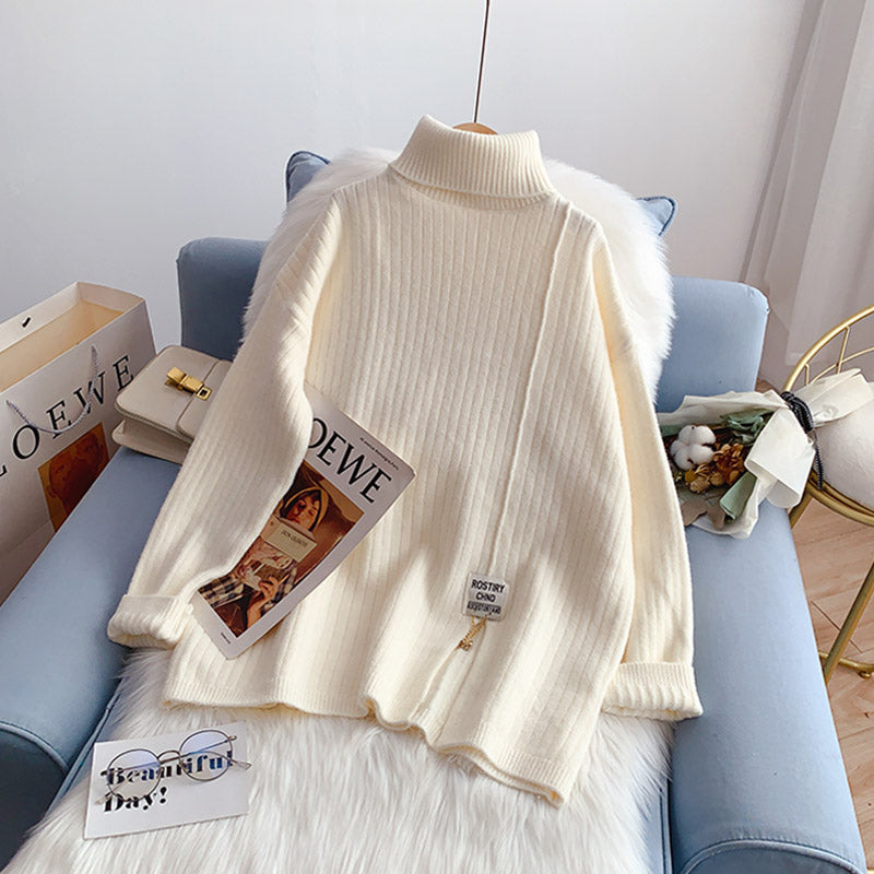 Pull col montant coupe vent paresseux, chemise à fond épais Top 5208