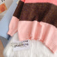 Pull col V contrasté en mohair Pull Pull Top 5170