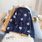Pull fleuri vintage col rond jacquard 5207