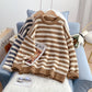 Pull rayé en laine grossière 5235