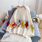 Pull jacquard vintage Lingge, paresseux et avancé 5227