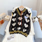 Gilet en tricot japonais brodé Love 5172