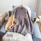 Petit pull ours doux et ciré Pull vieillissant style étranger frit fille de rue 5237